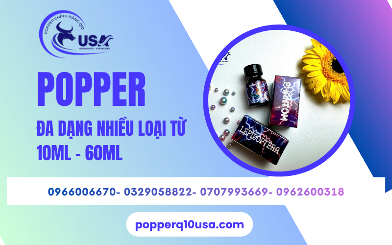 Shop popper gần đây đa dạng dung tích phù hợp mọi nhu cầu